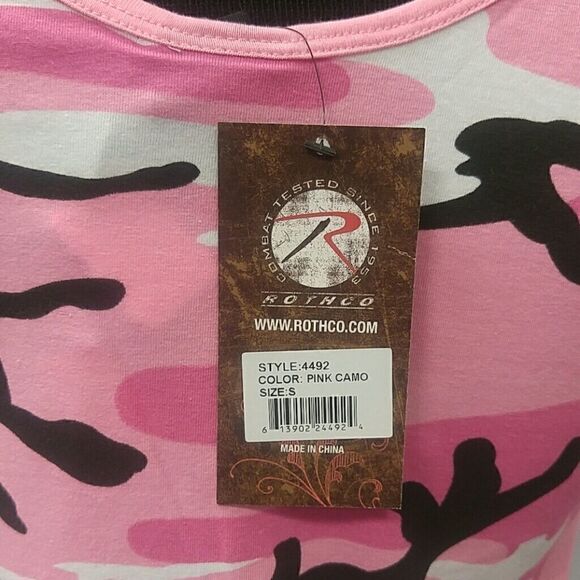 ROTHCO WOMEN'S PINK CAMO STRETCH TANK TOP. - Picture 4 of 4